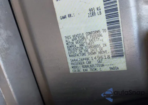 2011 Nissan Altima 2.5 S из США, поврежденный, VIN 1N4AL2AP4BC149618